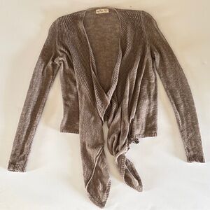 Hollister Women's Taupe Lightweight Draped Cardigan Sweater